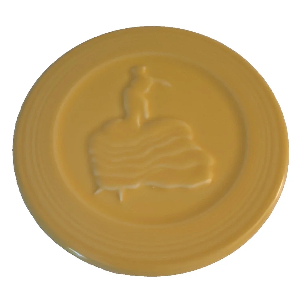 Fiestaware Sunflower Yellow Dancing Lady 6” Trivet Plate HLC USA WV Lead Free